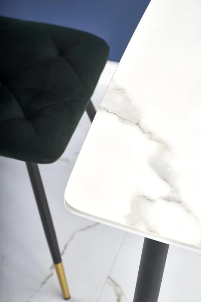Stół MARCO 120x70 biały marmur/czarny do jadalni | MIRAT. styl GLAMOUR, LOFT