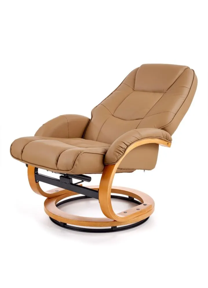 Beżowy fotel MATADOR z podnóżkiem | MIRAT.