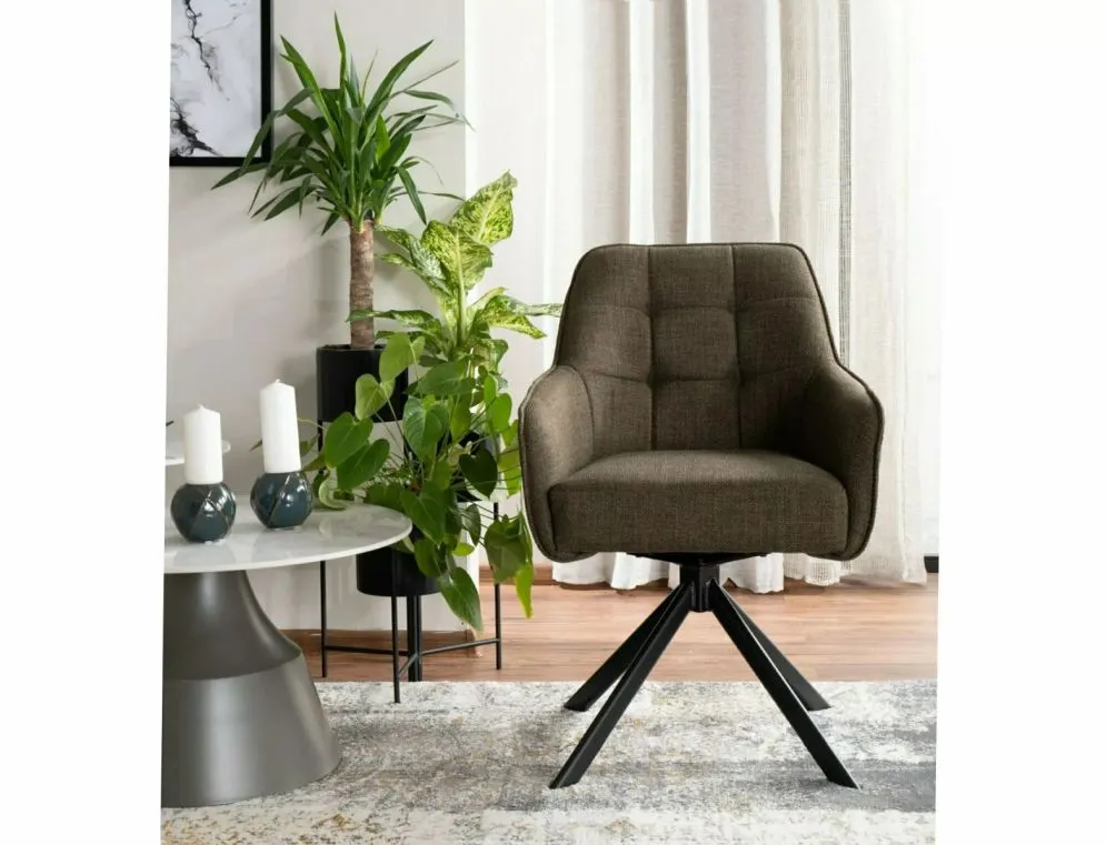 Krzesło tapicerowane METRO BJORN oliwkowe obracane ze sprężynami I sklep meblowy MIRAT.