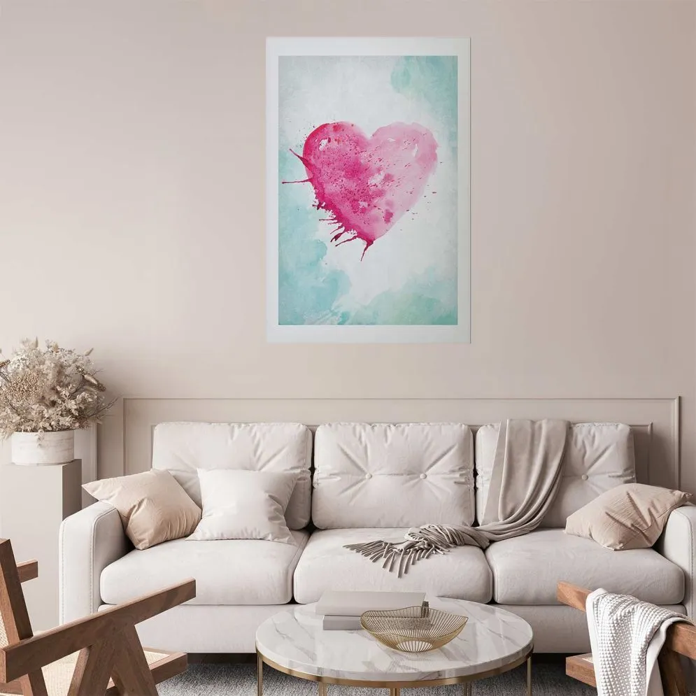 Plakat akwarelowe serce 60 x 90 cm bez ramy | MIRAT.  kolekcja n-B-0031-ao-a
