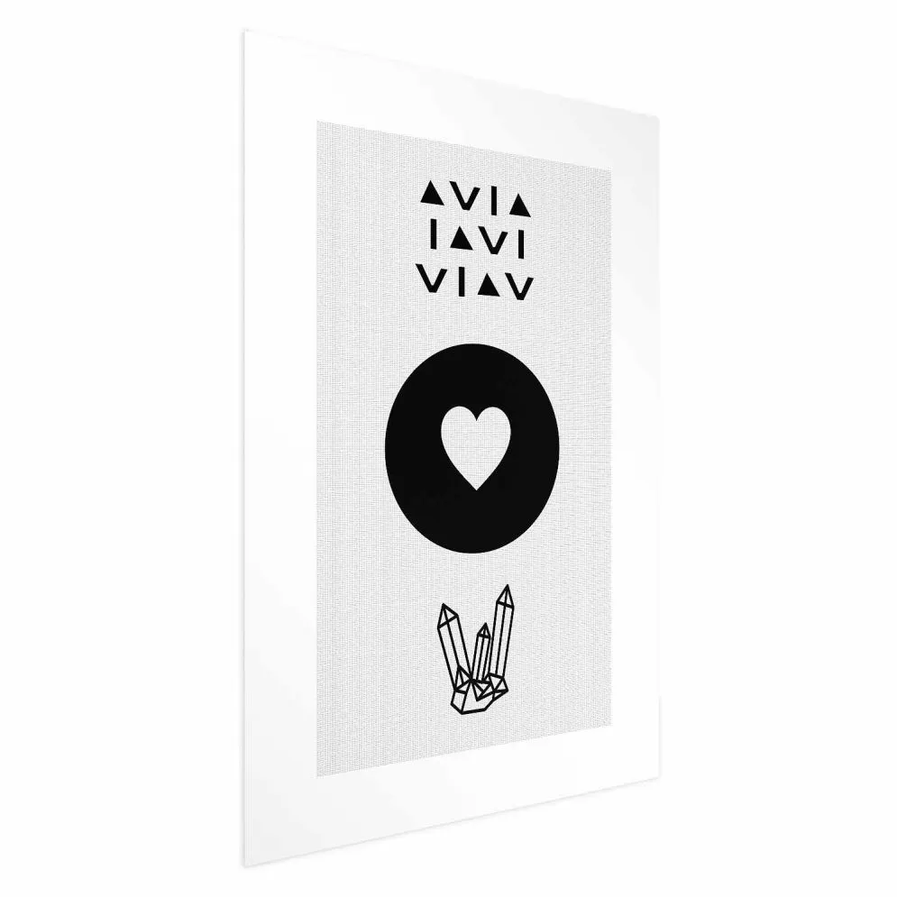 Plakat Serce i kryształty 60x90 cm bez ramy bez marginesu | MIRAT.