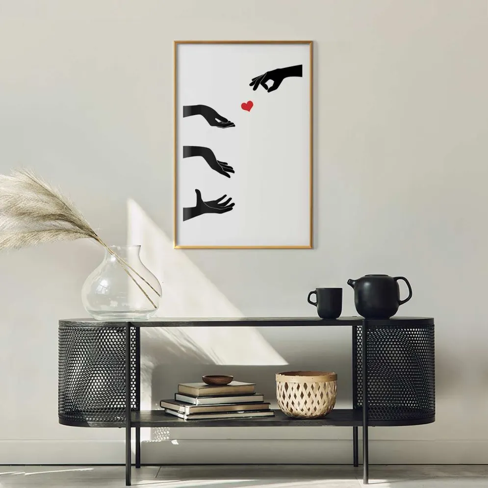 Plakat Pstryczek 21x30 cm z ramą złotą z marginesem | MIRAT.