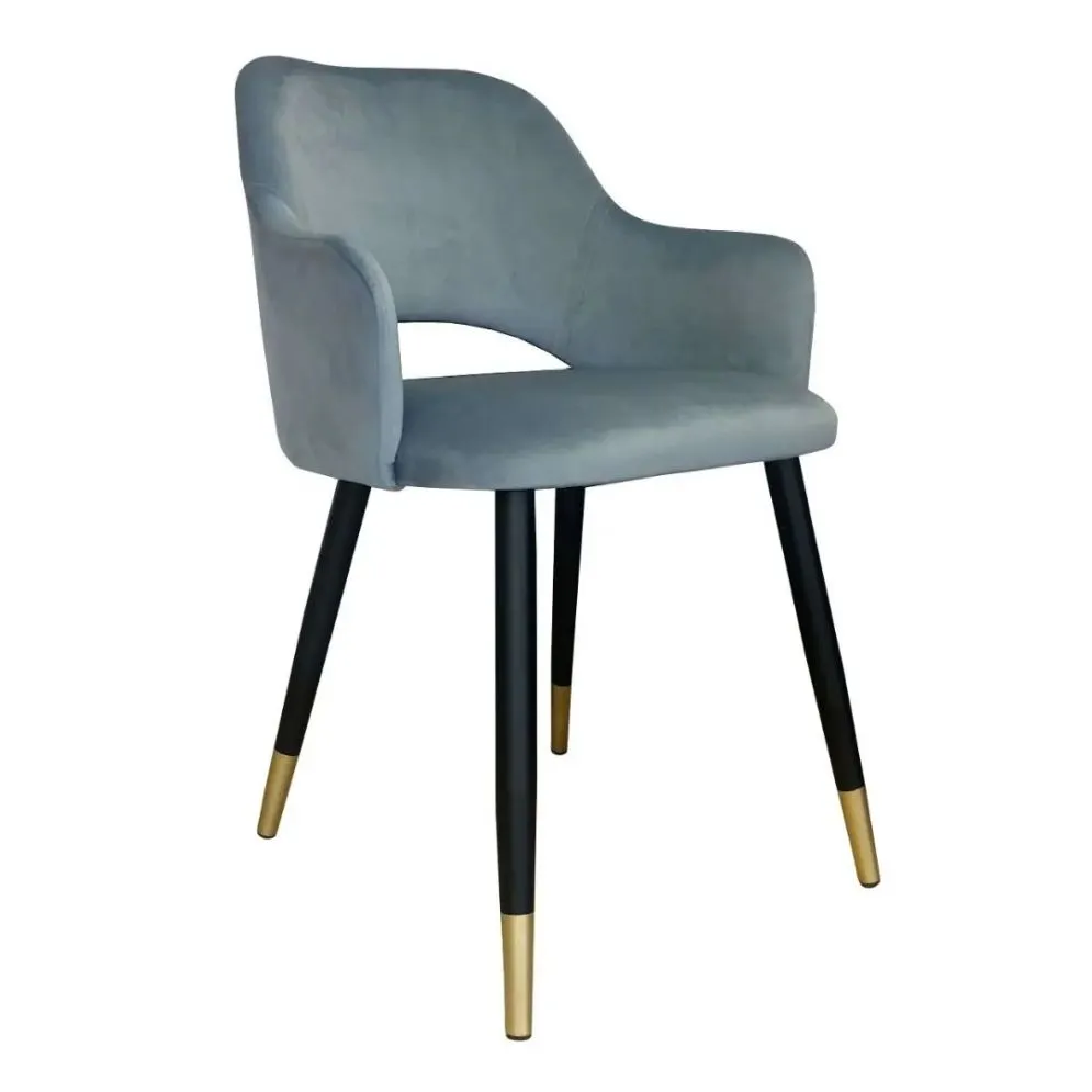 Krzesło NAPO VELVET GOLD szare - WYPRZEDAŻ I sklep meblowy MIRAT.