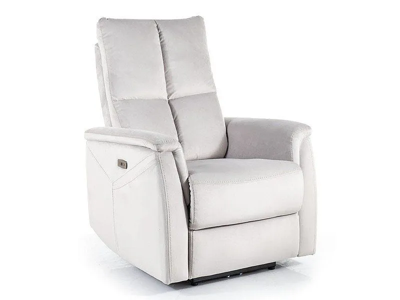 Fotel rozkładany NEPTUN VELVET M jasnoszary masujący welurowy I sklep meblowy MIRAT.