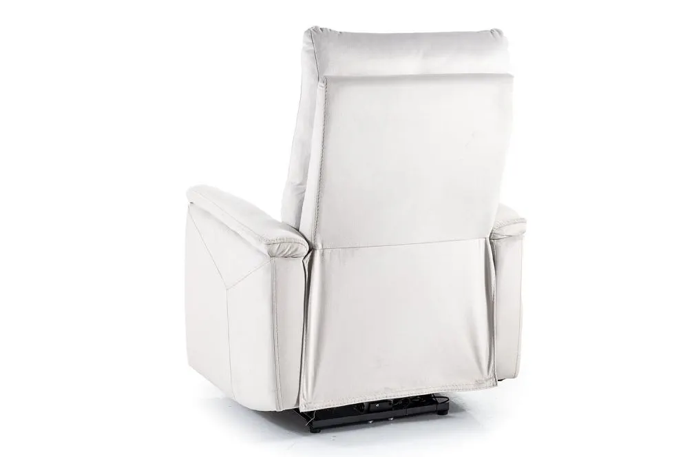 Fotel rozkładany NEPTUN VELVET M jasnoszary masujący welurowy I sklep meblowy MIRAT.