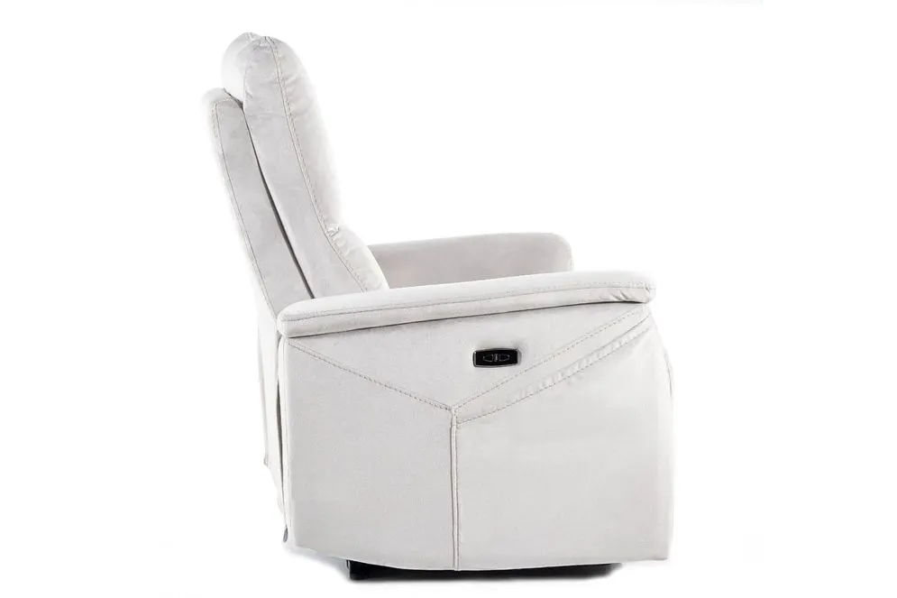 Fotel rozkładany NEPTUN VELVET M jasnoszary masujący welurowy I sklep meblowy MIRAT.