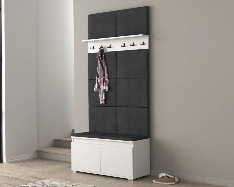 Szafka na buty z siedziskiem SINGAPUR 100 biała/szara I sklep meblowy MIRAT. styl LOFT, SKANDYNAWSKI