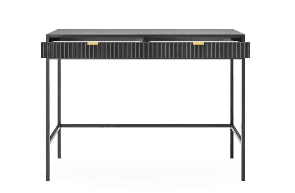 Toaletka MILONA 104 cm czarna mat I sklep meblowy MIRAT. styl GLAMOUR, RYFLOWANY kolekcja MILONA