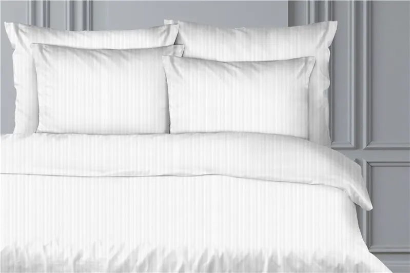 Poszwa Hotelowa SATYNA KRÓLEWSKA 0,2 140x200 biała w paski I sklep meblowy MIRAT.