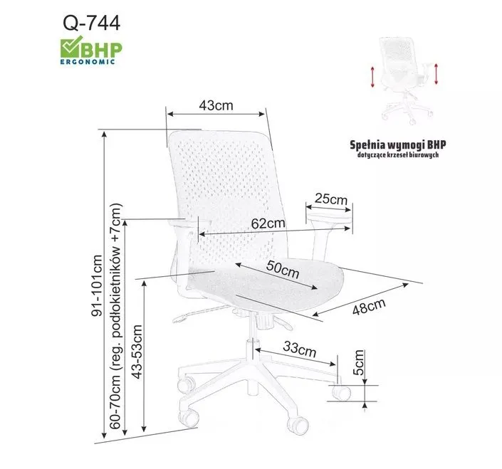 Fotel biurowy Q-744 czarny obrotowy I sklep meblowy MIRAT.