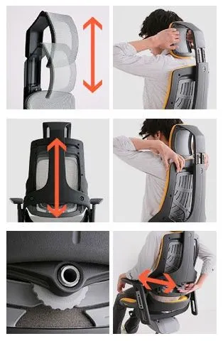 Fotel biurowy WAU czarny/szary siatka ergonomiczny | MIRAT.