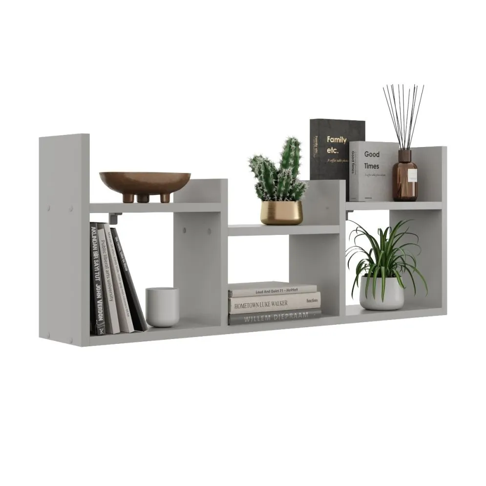 Półka ALESIA 5 szara wisząca do salonu | MIRAT. styl LOFT