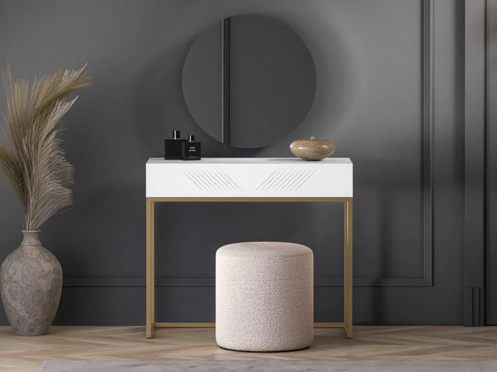 Toaletka KLARA biały mat na kosmetyki do sypialni I sklep meblowy MIRAT. styl GLAMOUR kolekcja KLARA