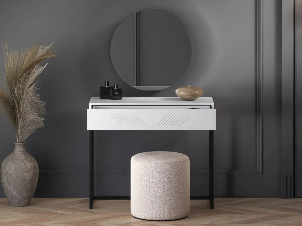 Toaletka KLARA biały mat na kosmetyki do sypialni I sklep meblowy MIRAT. styl GLAMOUR kolekcja KLARA