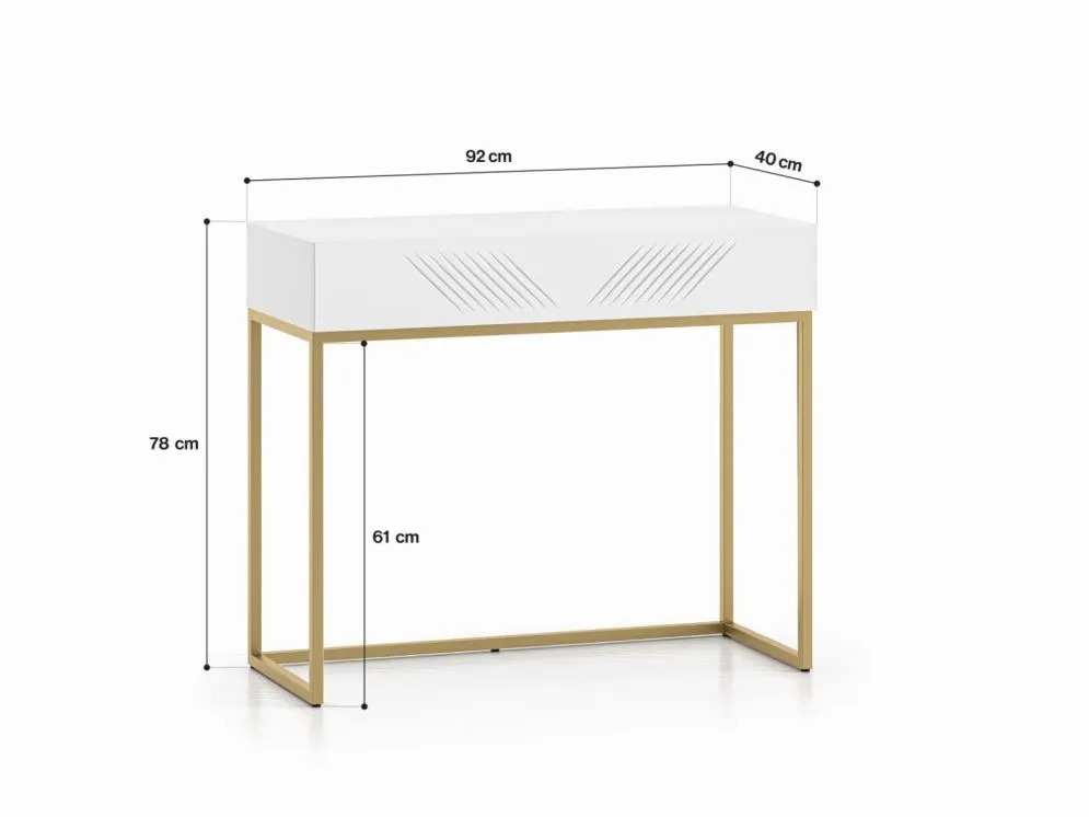 Toaletka KLARA biały mat na kosmetyki do sypialni I sklep meblowy MIRAT. styl GLAMOUR kolekcja KLARA
