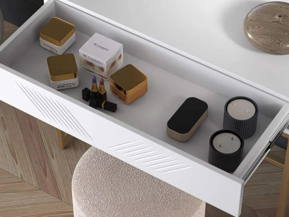Toaletka KLARA biały mat na kosmetyki do sypialni I sklep meblowy MIRAT. styl GLAMOUR kolekcja KLARA