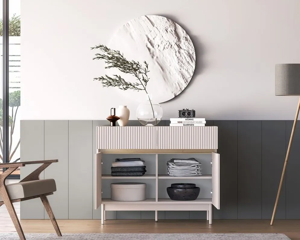 Komoda DUMI 06 2D2S 104 kaszmirowa/dąb cremona  I sklep meblowy MIRAT.  kolekcja DUMI