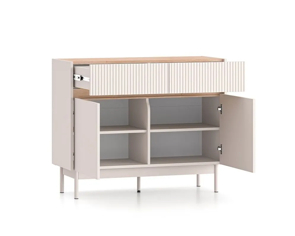 Komoda DUMI 06 2D2S 104 kaszmirowa/dąb cremona  I sklep meblowy MIRAT.  kolekcja DUMI