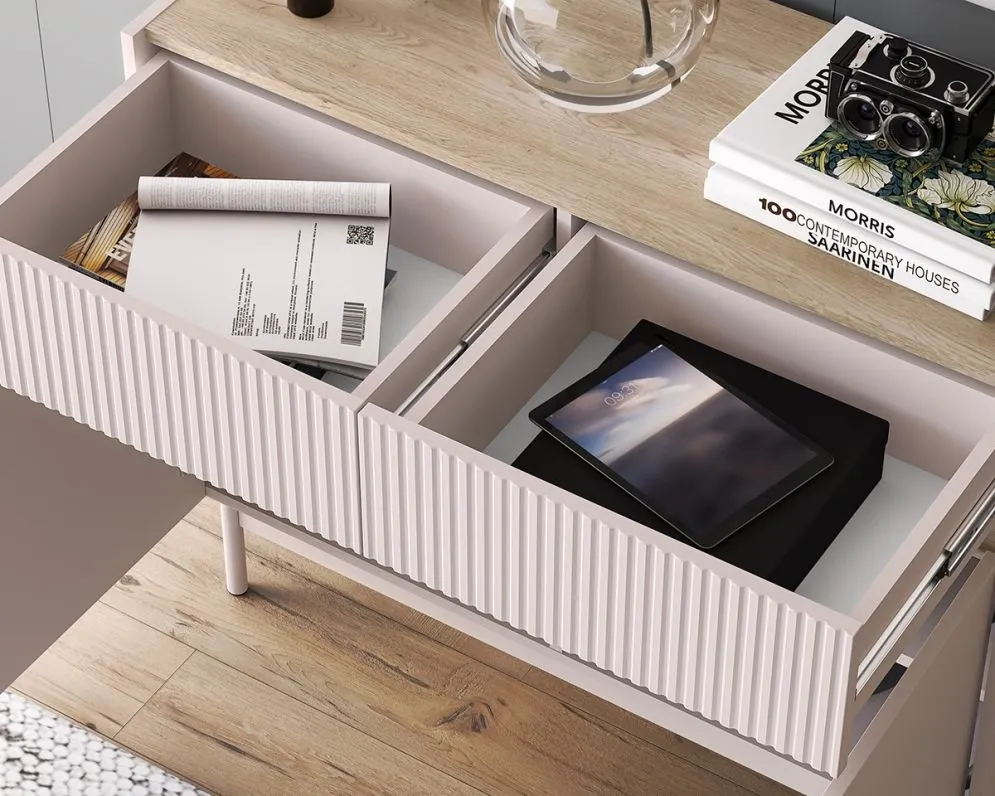 Komoda DUMI 06 2D2S 104 kaszmirowa/dąb cremona  I sklep meblowy MIRAT.  kolekcja DUMI