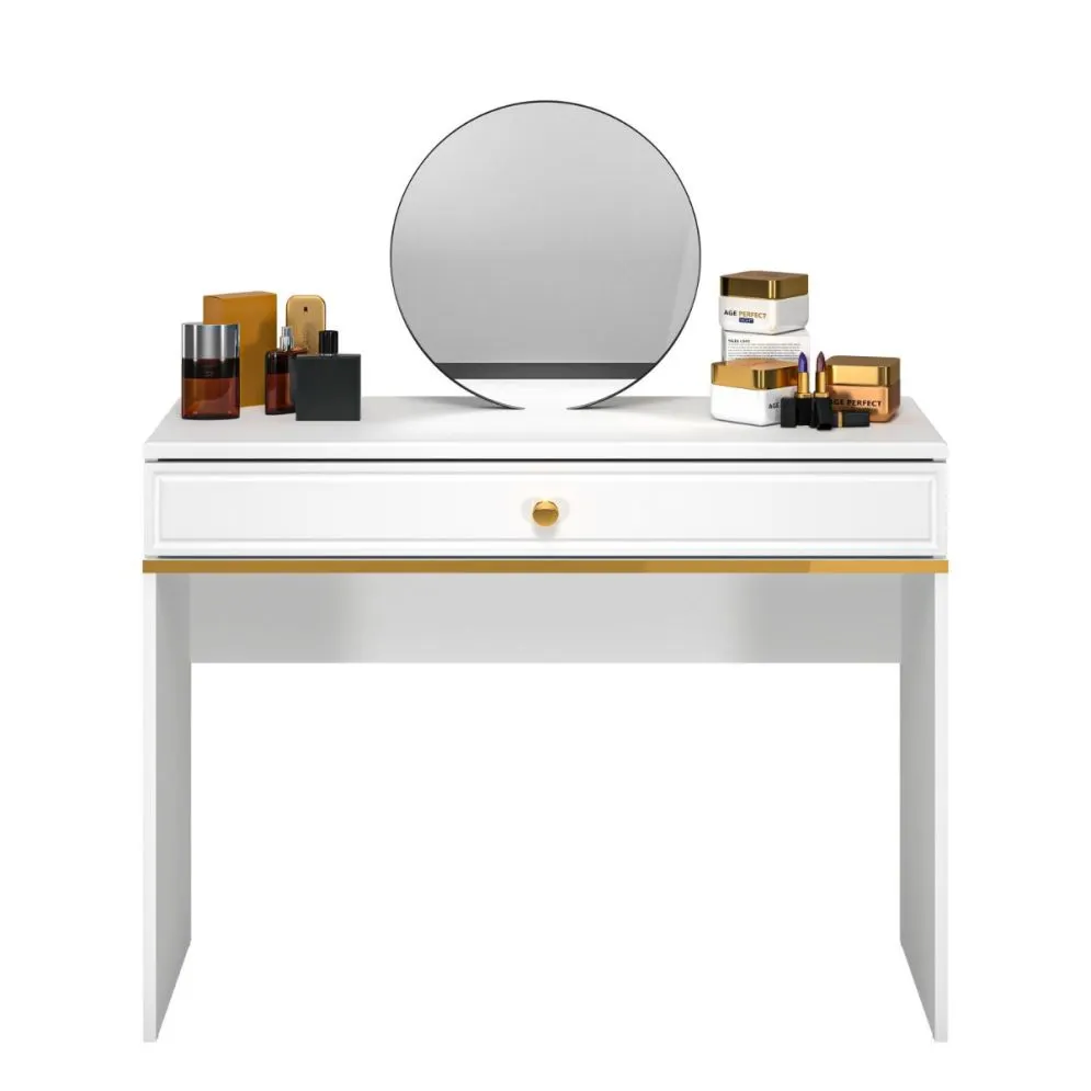 Toaletka GALENA biały połysk z szufladą do sypialni I sklep meblowy MIRAT. styl GLAMOUR kolekcja GALENA