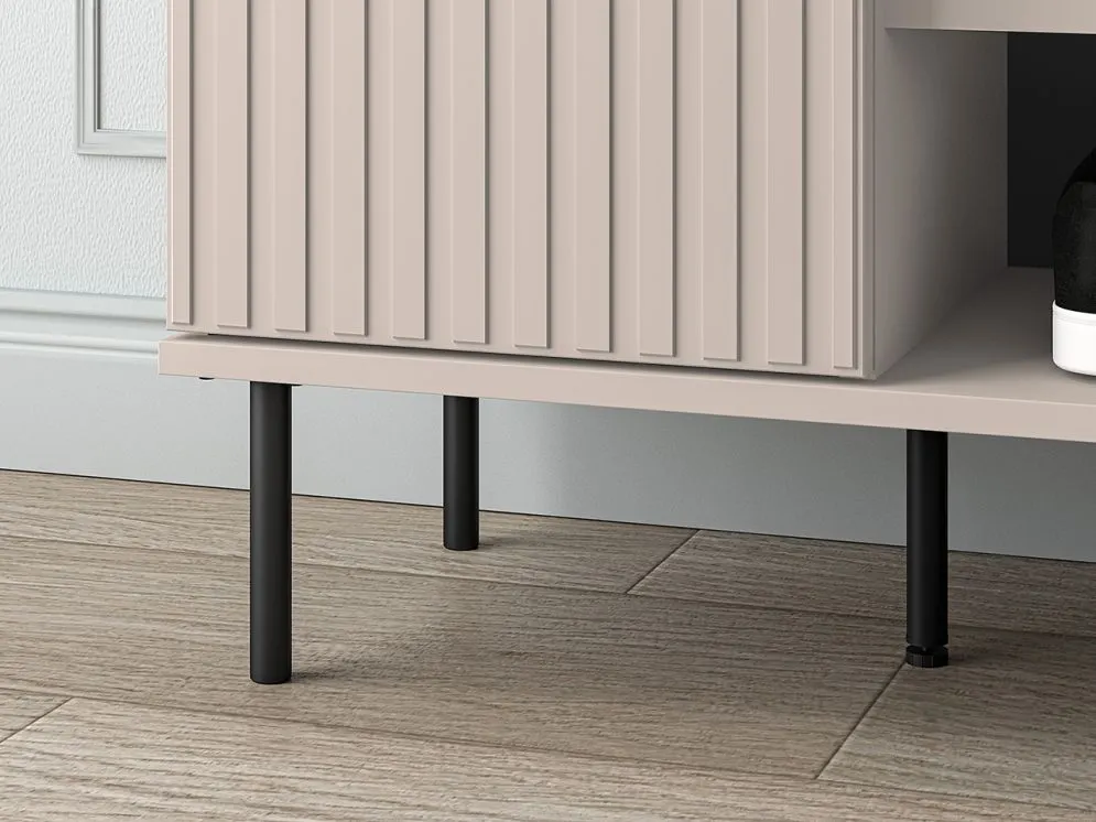 Szafka na buty z siedziskiem ELLEN 1D kaszmir nowoczesna I sklep meblowy MIRAT. styl GLAMOUR, RYFLOWANY kolekcja ELLEN