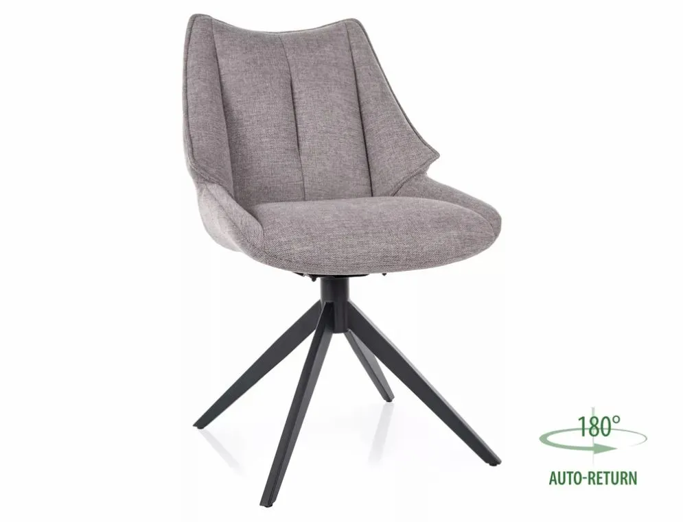 Szare krzesło obrotowe fotelowe CODA Brego do biura i jadalni | MIRAT styl LOFT