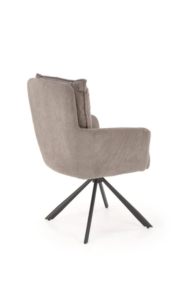 Krzesło tapicerowane K528 szare obracane na metalowych nogach I sklep meblowy MIRAT. styl LOFT