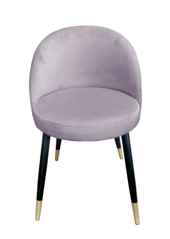 Krzesło TANEW VELVET GOLD jasno różowe nowoczesne tapicerowane | MIRAT. styl GLAMOUR