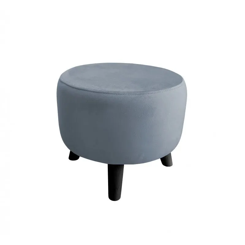 Pufa POLA BL06 szary błękit/czarna okrągła I sklep meblowy MIRAT. styl LOFT