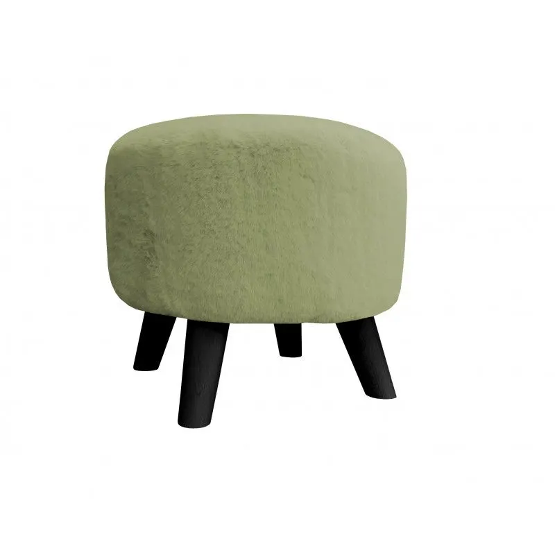 Pufa POLA BUNNY 02 zielona/czarna okrągła I sklep meblowy MIRAT. styl SKANDYNAWSKI