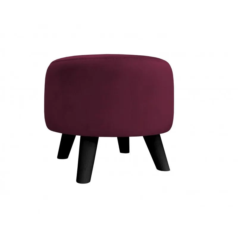 Pufa POLA MG02 śliwkowa/czarna okrągła I sklep meblowy MIRAT. styl LOFT