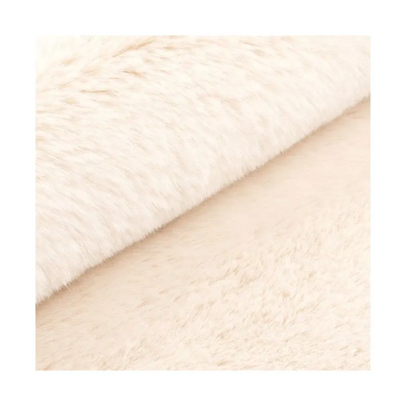 Pufa POLA BUNNY 02 kremowa/buk okrągła I sklep meblowy MIRAT. styl SKANDYNAWSKI