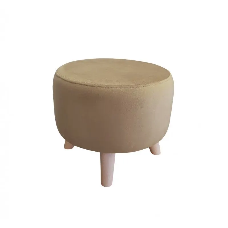 Pufa POLA MG06 cappuccino/buk okrągła I sklep meblowy MIRAT. styl SKANDYNAWSKI