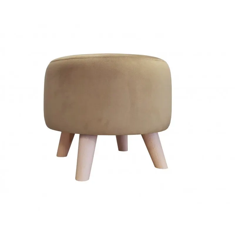 Pufa POLA MG06 cappuccino/buk okrągła I sklep meblowy MIRAT. styl SKANDYNAWSKI