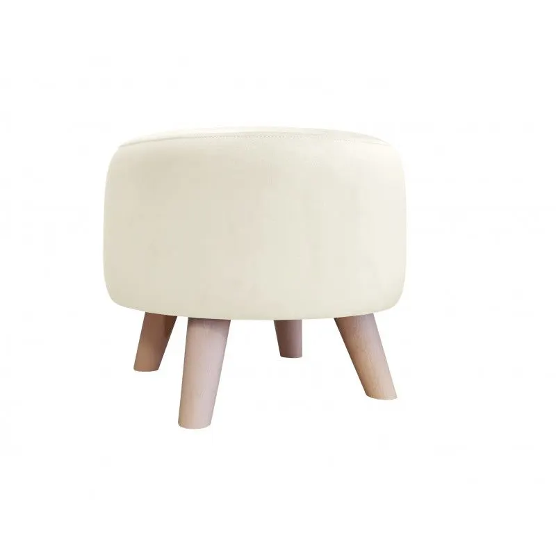 Pufa POLA MG50 kremowa/buk niska I sklep meblowy MIRAT. styl SKANDYNAWSKI