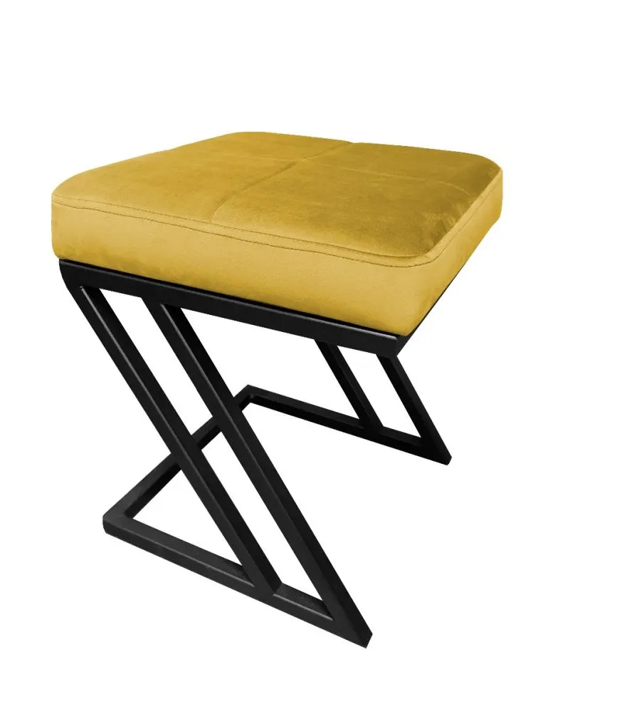 Pufa ZAZU MG VELVET musztardowa/curry w stylu loft | MIRAT. w stylu LOFT kolekcja