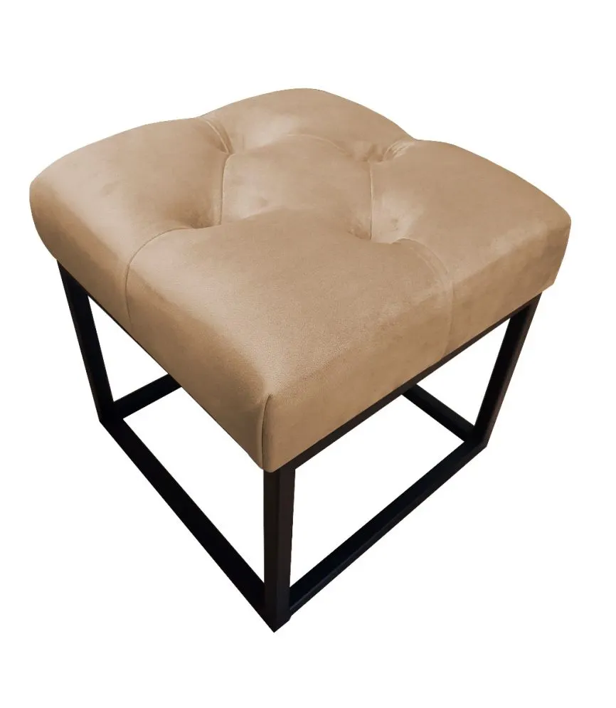 Pufa CHARLIE MG VELVET beżowa na metalowych nogach | MIRAT. w stylu GLAMOUR, LOFT kolekcja