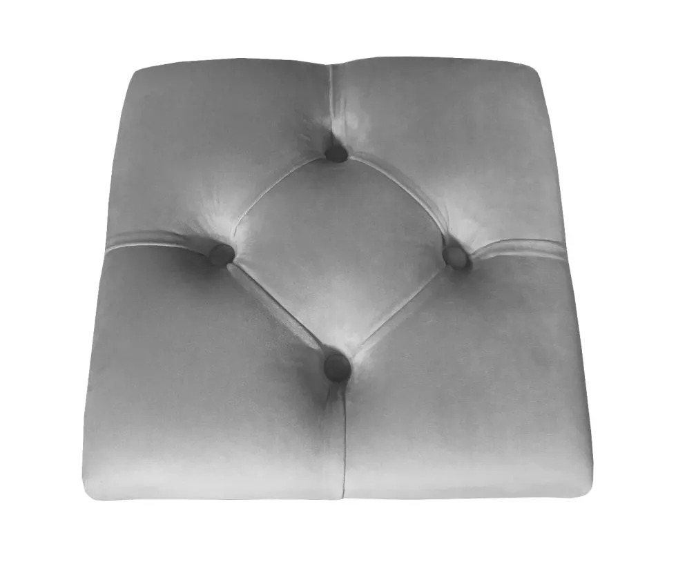 Pufa CHARLIE MG VELVET szara na metalowych nogach w stylu loft | MIRAT. w stylu GLAMOUR, LOFT kolekcja