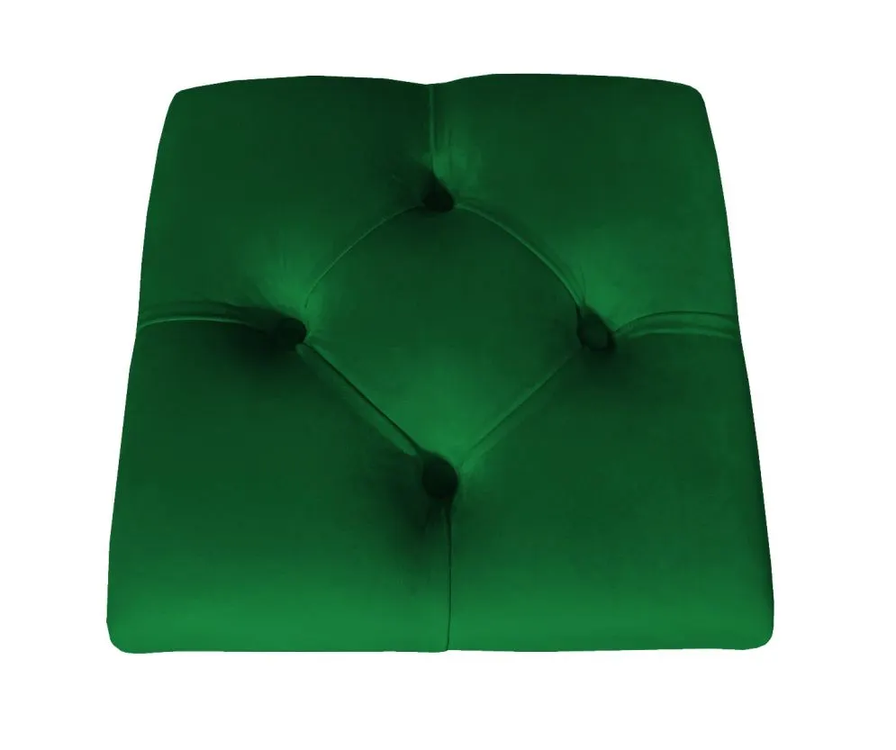 Pufa CHARLIE MG VELVET zielona na czarnym stelażu | MIRAT. w stylu GLAMOUR, LOFT kolekcja