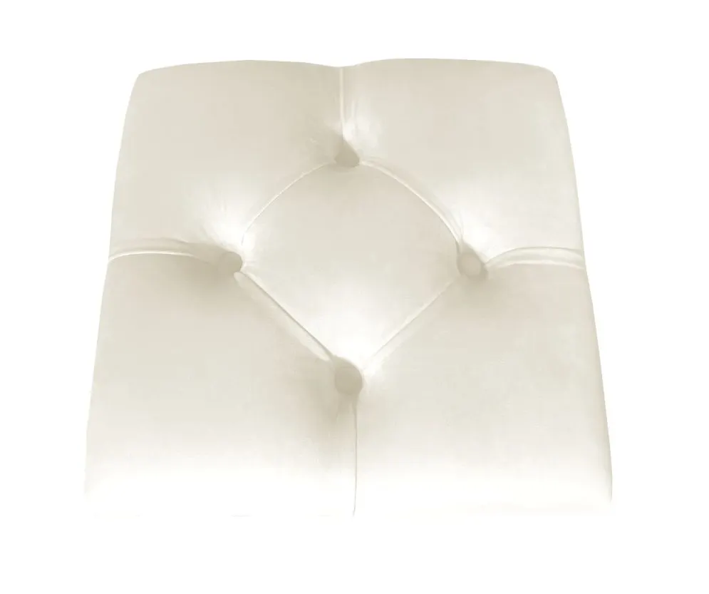 Pufa CHARLIE MG VELVET ecru pikowana na metalowych nogach | MIRAT. w stylu GLAMOUR, LOFT kolekcja