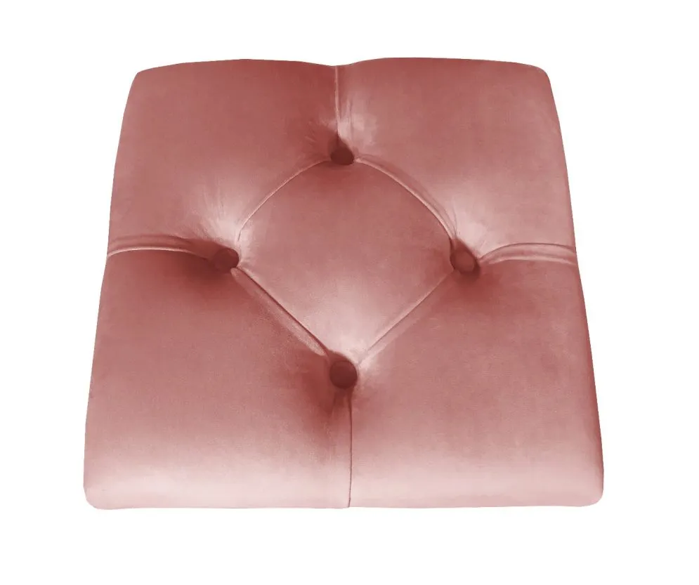 Pufa CHARLIE MG VELVET różowa pikowana do salonu | MIRAT. w stylu GLAMOUR, LOFT kolekcja