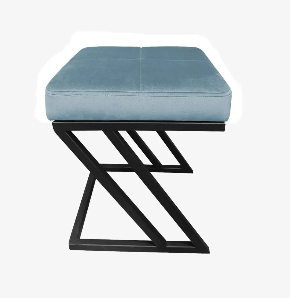 Pufa ZAZU BL VELVET szara na metalowym stelażu | MIRAT. w stylu LOFT kolekcja