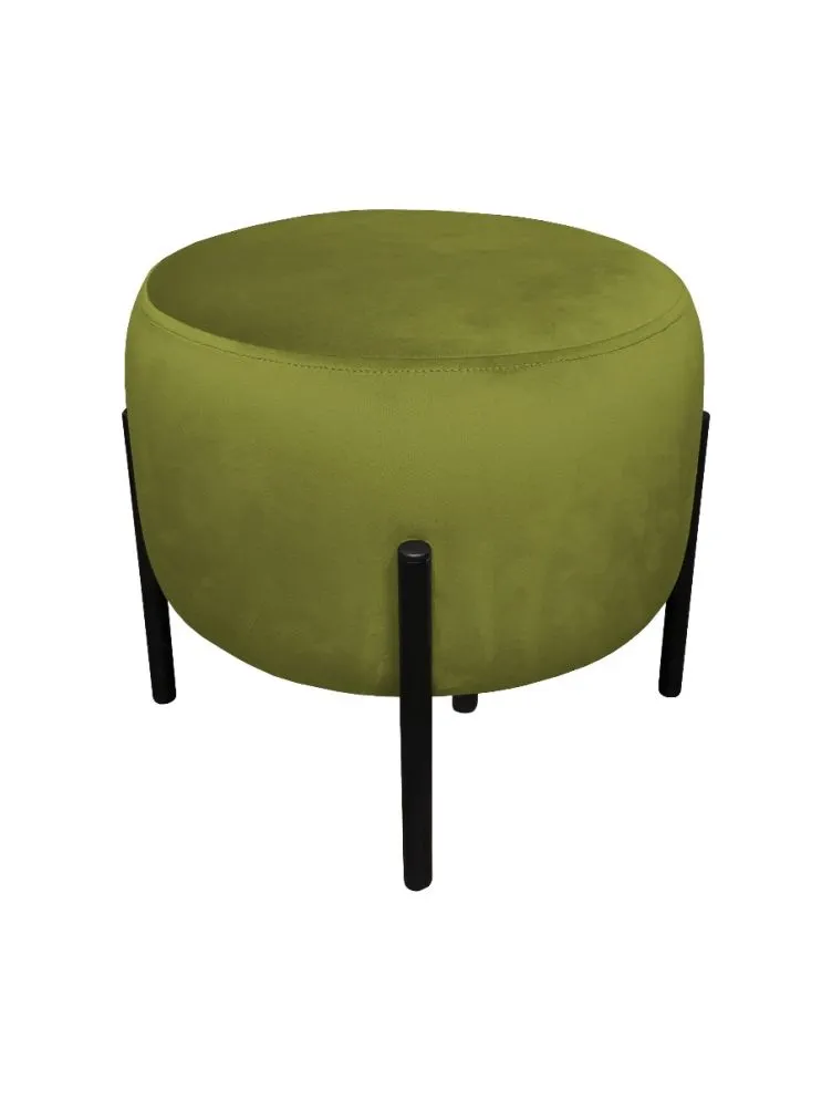 Pufa WILFRED BL VELVET oliwkowa na metalowych nogach | MIRAT. styl GLAMOUR, LOFT