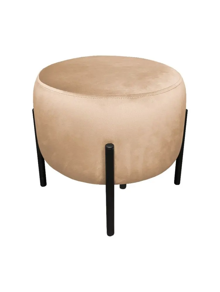 Pufa WILFRED MG VELVET beżowa na metalowych nogach | MIRAT. styl GLAMOUR, LOFT