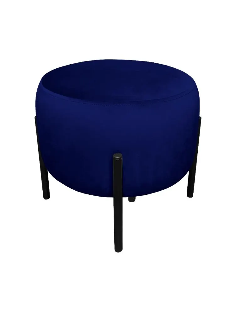 Pufa WILFRED MG VELVET granatowa okrągła na metalowych nogach | MIRAT. styl GLAMOUR, LOFT