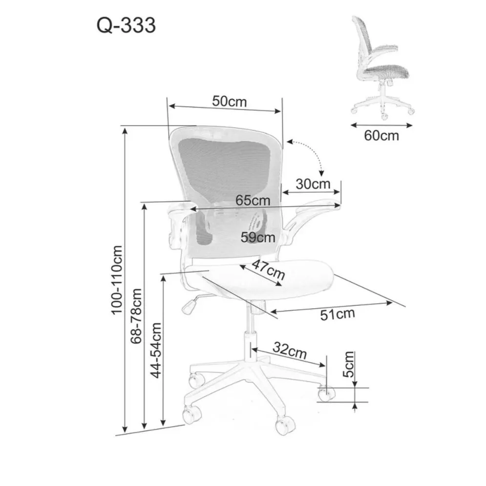 Fotel biurowy Q-333 czarny z podnoszonymi podłokietnikami I sklep meblowy MIRAT.