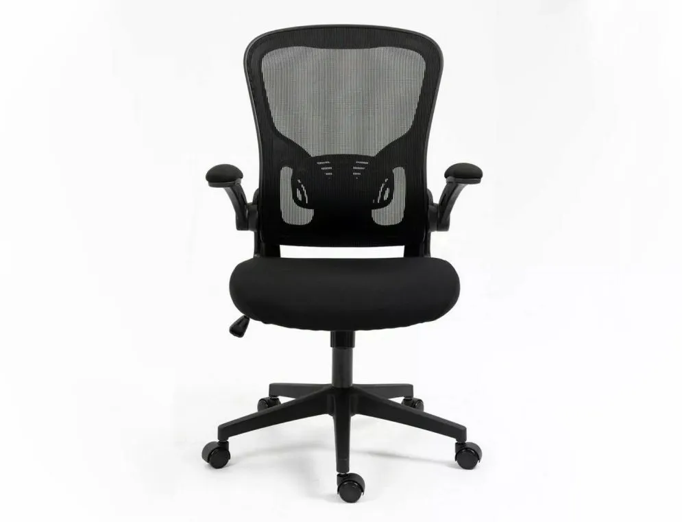 Fotel biurowy Q-333 czarny z podnoszonymi podłokietnikami I sklep meblowy MIRAT.