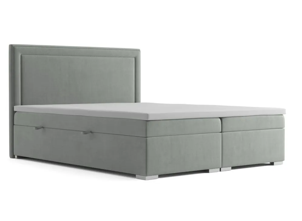 Łóżko kontynentalne NESS 160 szare velvet z do sypialni | MIRAT. w stylu GLAMOUR kolekcja