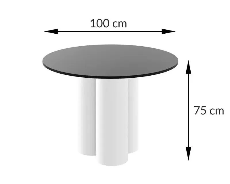 Stół okrągły RAVEO 100x100 biały mat I sklep meblowy MIRAT.