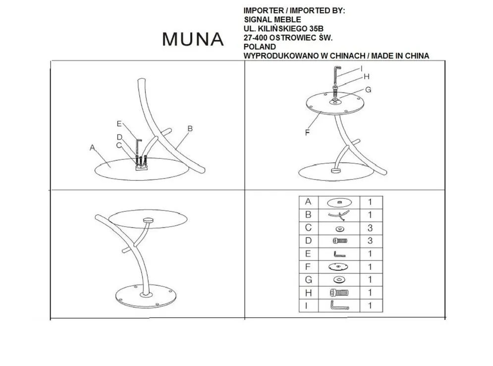 Ława MUNA szklana do salonu | MIRAT.